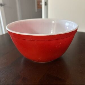 Vintage Pyrex Primary Red #402 Glass 1 1/2 Qt Nesting Mixing Bowl Made in USA